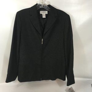 Alfani Petite Black Textured Zip Up Career Blazer
